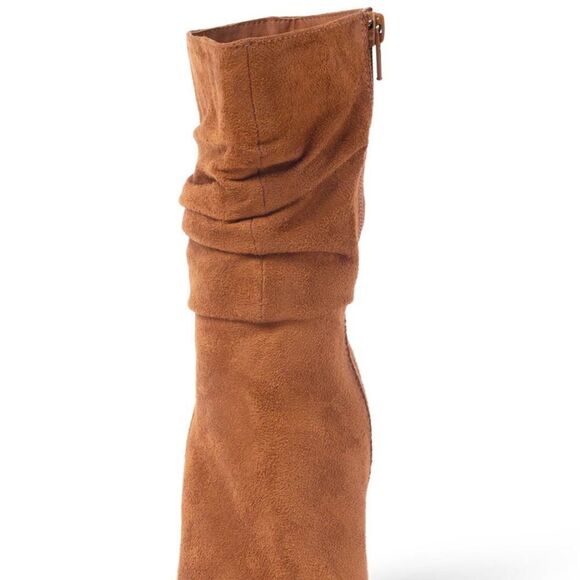 Slouchy Pointed Toe Booties Cognac 7.5 - Picture 2 of 7